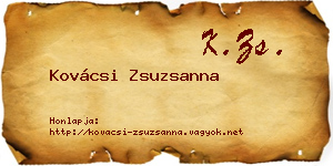 Kovácsi Zsuzsanna névjegykártya